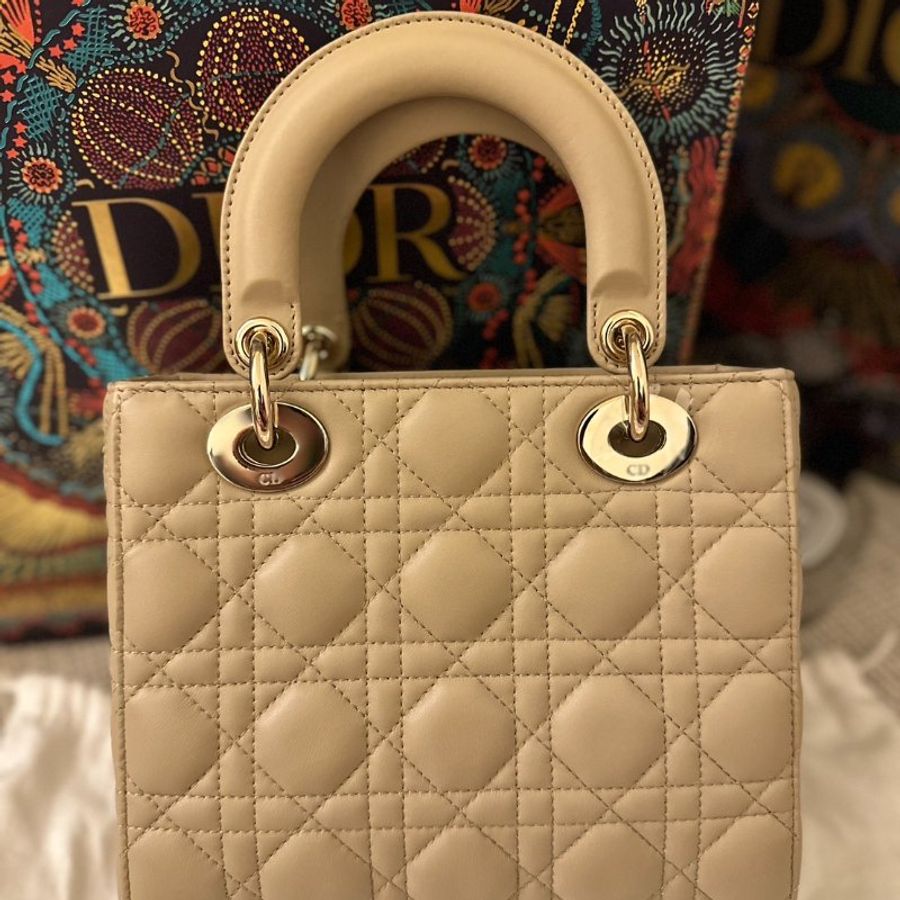 LADY DIOR MY ABCDIOR 手袋 S 小號 米色-5