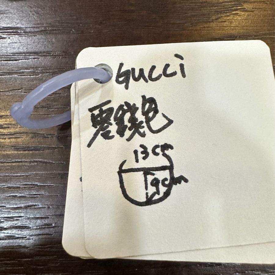 Gucci 全真皮 未使用過 復古雙G 鑰匙零錢包 黑-4