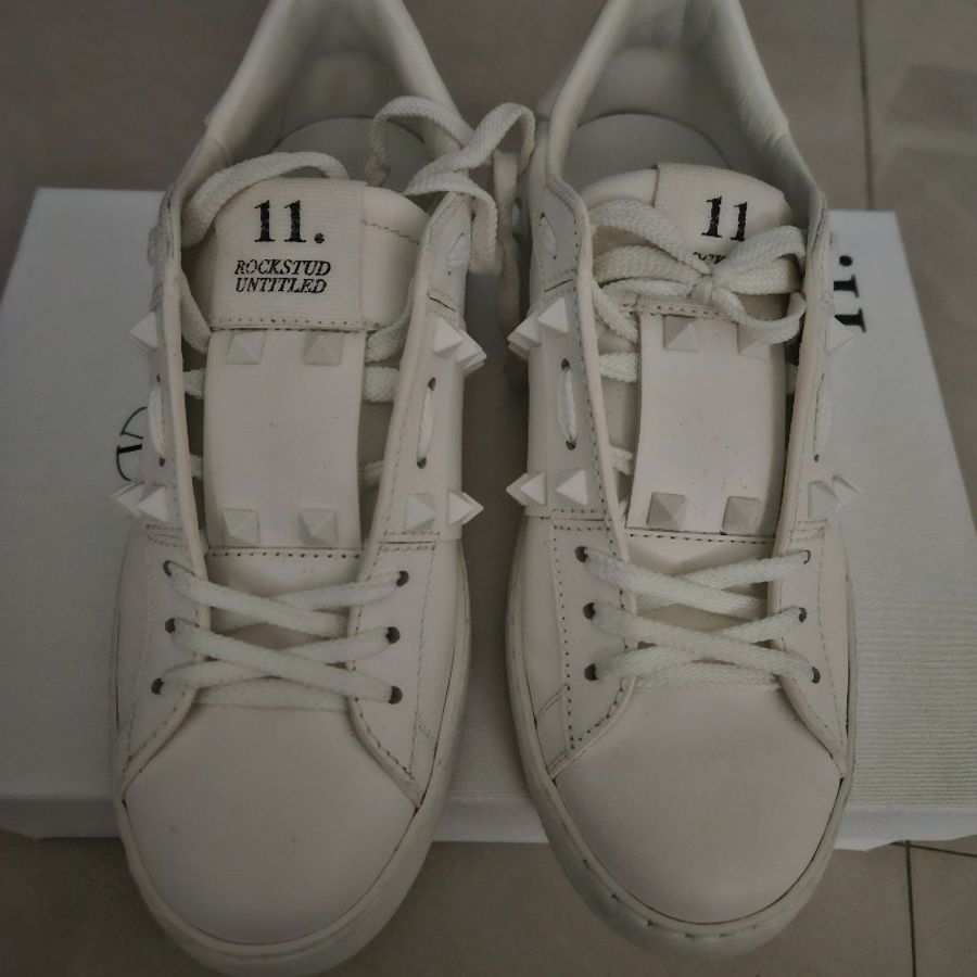 Valentino 11 rockstud untitled 鉚釘小白鞋-0