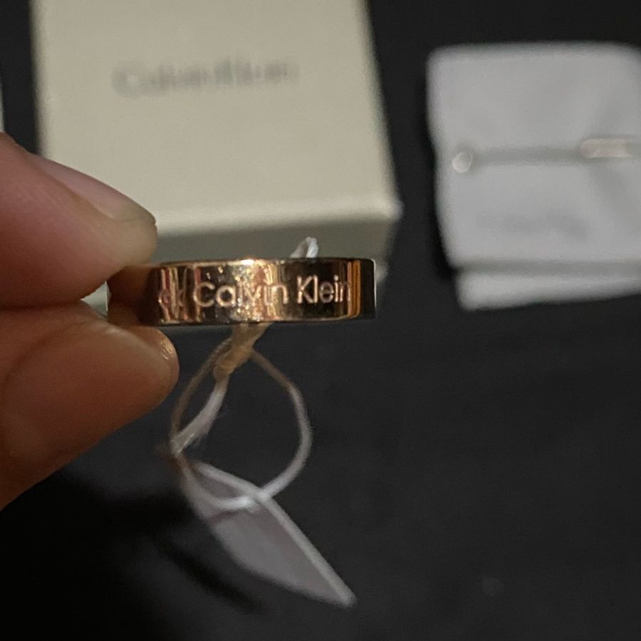 CALVIN KLEIN 金色 LOGO 戒指 #L5-5