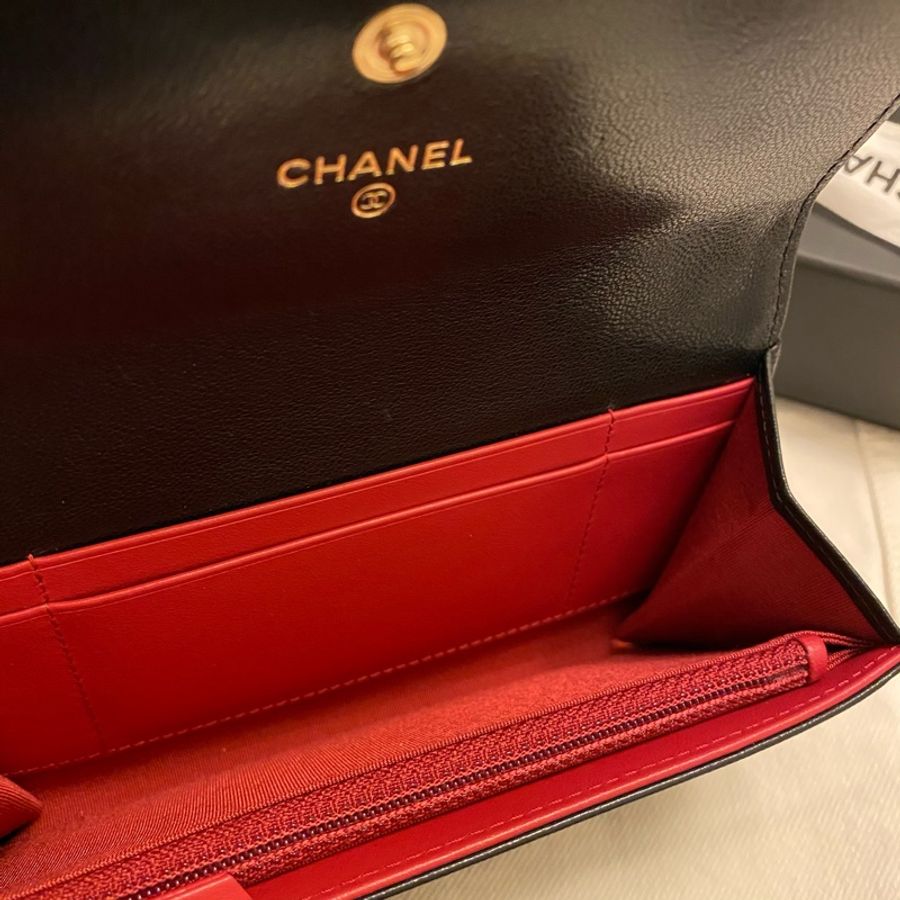 ✨ 【專櫃缺貨款】CHANEL 香奈兒 經典19 小羊皮暗釦菱格紋中夾黑金 ✨-2