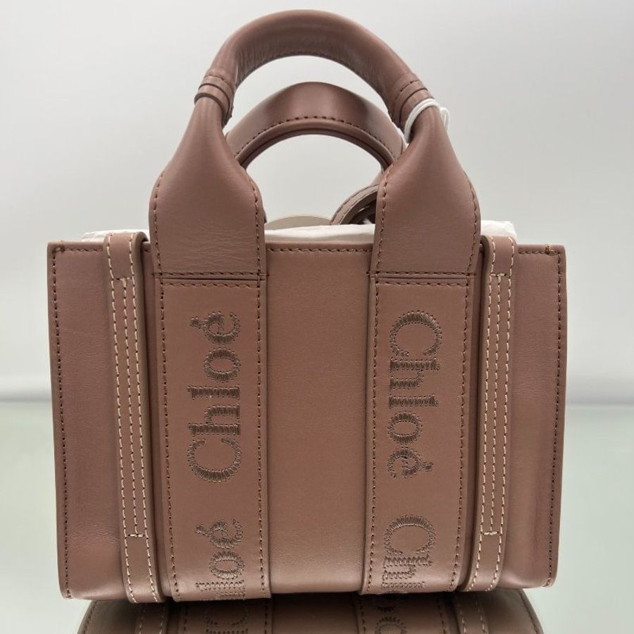 Chloe 迷你款皮革 Woody 包 玫瑰木/豆沙粉(熱門折扣品 此款下單前請先詢問)-0