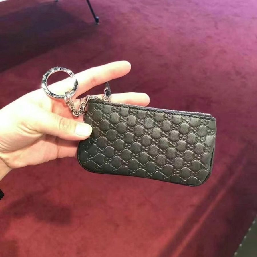 【現貨】全新 GUCCI GG壓紋拉鍊零錢鑰匙包-1