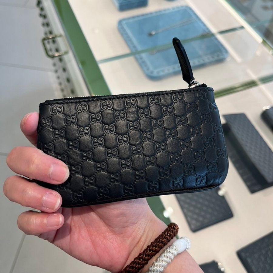 【現貨】全新 GUCCI GG壓紋拉鍊零錢鑰匙包-4