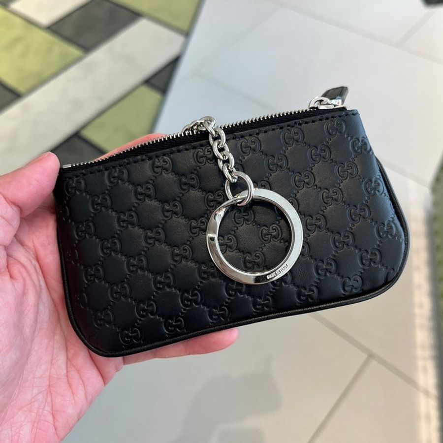 【現貨】全新 GUCCI GG壓紋拉鍊零錢鑰匙包-5