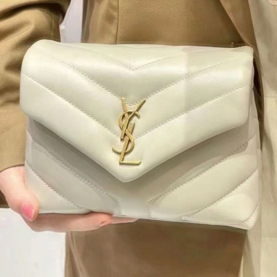 Saint Laurent 630951 YSL Mini Lou Lou 相機包 復古象牙白配金釦( 當季熱門新品 下單前請先詢問)-2
