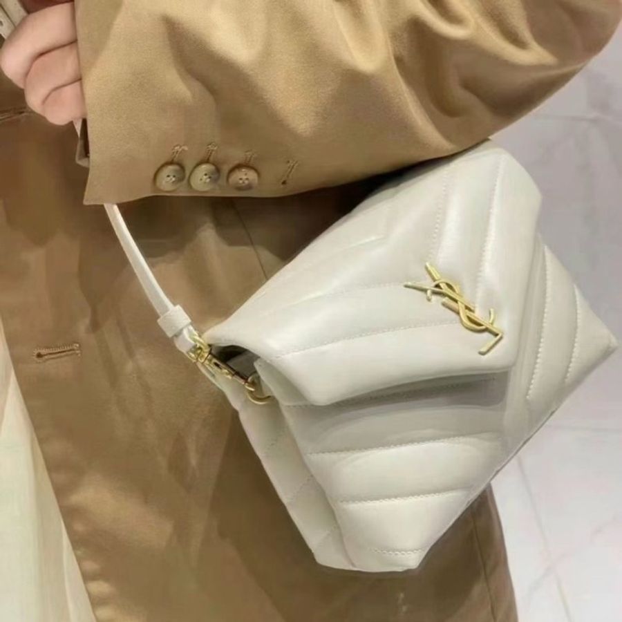 Saint Laurent 630951 YSL Mini Lou Lou 相機包 復古象牙白配金釦( 當季熱門新品 下單前請先詢問)-3