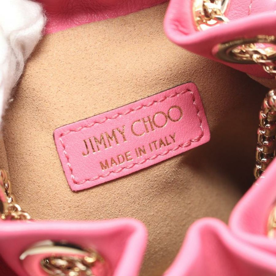 【日本直送】 中古JIMMY CHOO[AB]MICRO BON 鏈條真皮肩包 粉色 星型鉚釘 兩用款-3