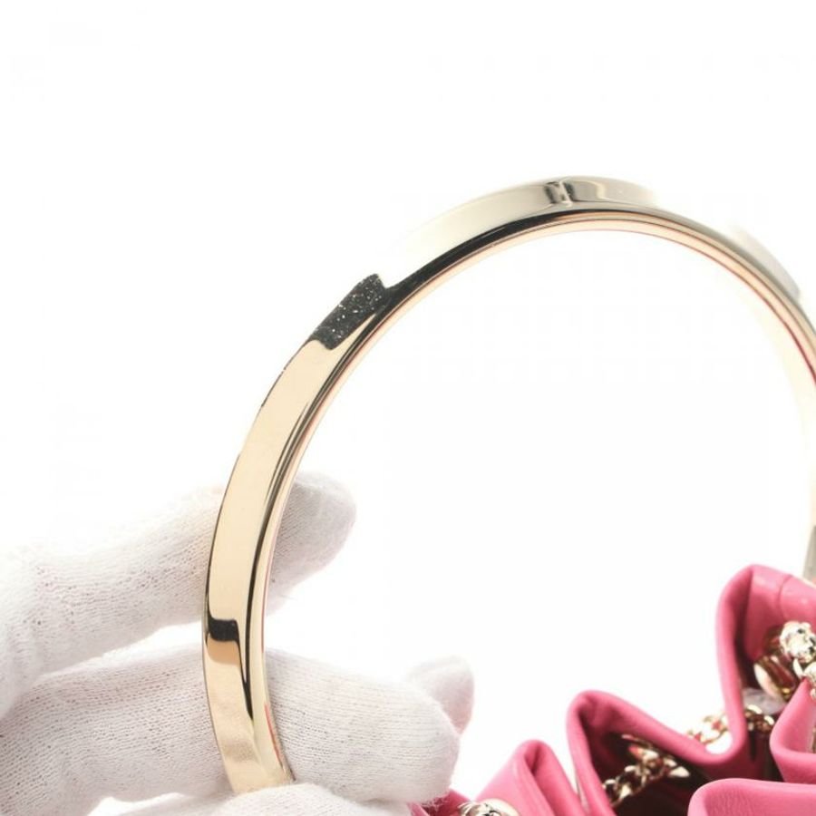 【日本直送】 中古JIMMY CHOO[AB]MICRO BON 鏈條真皮肩包 粉色 星型鉚釘 兩用款-7