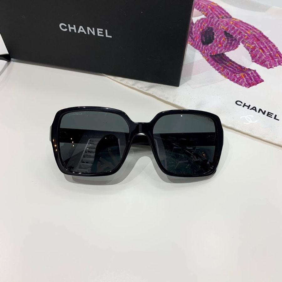 Chanel🖤5408 爆款金字方框墨鏡-4