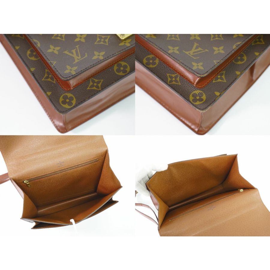 正品路易威登 LOUIS VUITTON LV Monceau 交織字母 2WAY 挎包手提包手提包棕色 M51185 Monceau Vuitton 包二手貨-6