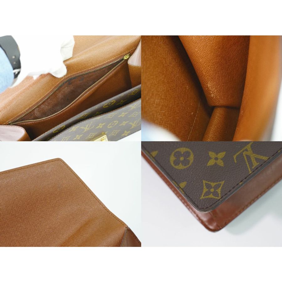 正品路易威登 LOUIS VUITTON LV Monceau 交織字母 2WAY 挎包手提包手提包棕色 M51185 Monceau Vuitton 包二手貨-7