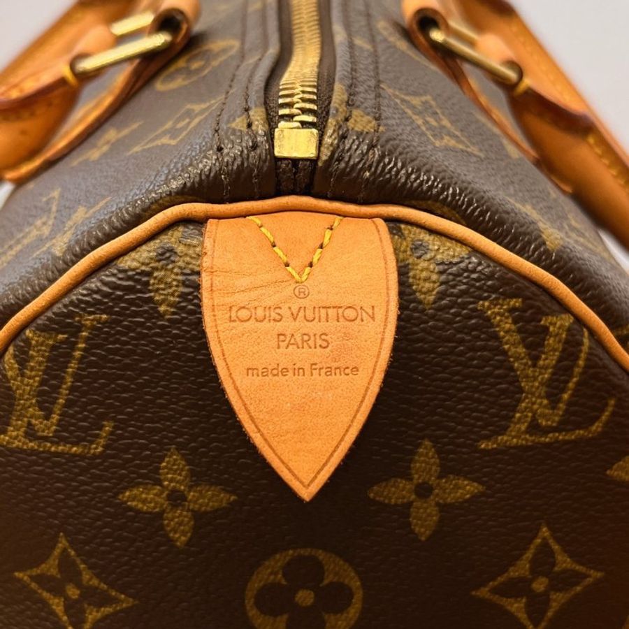 Louis Vuitton LV 老花字紋 Speedy 30公分波士頓包/手提包/斜背包-9