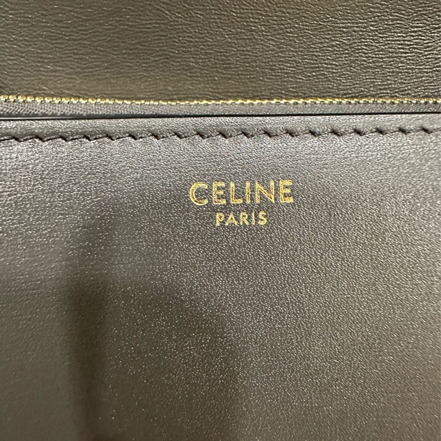 Celine box classic 灰色金釦、九成新-6