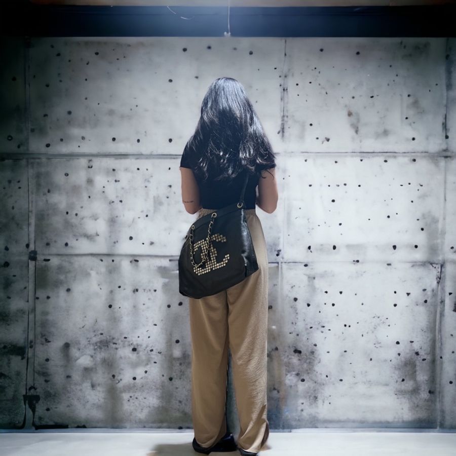 🍒CHANEL 絕版LOGO大托特包 2F230831-1-4
