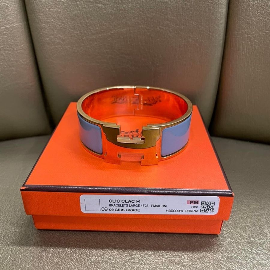 愛馬仕Hermès Clic H寬版琺瑯手環-0