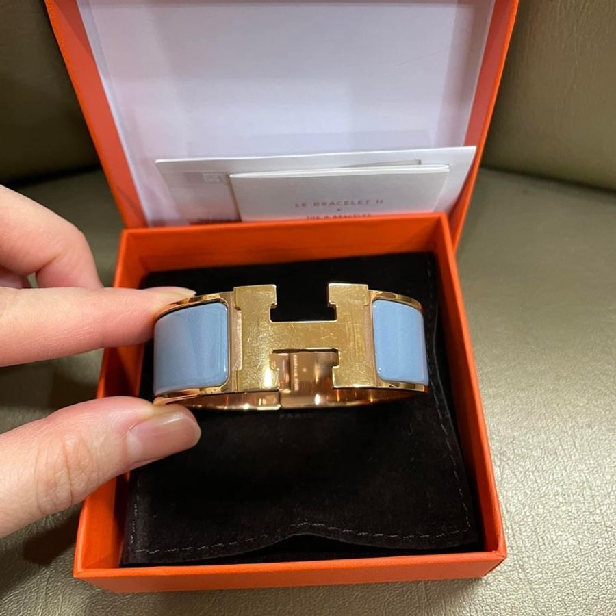愛馬仕Hermès Clic H寬版琺瑯手環-4