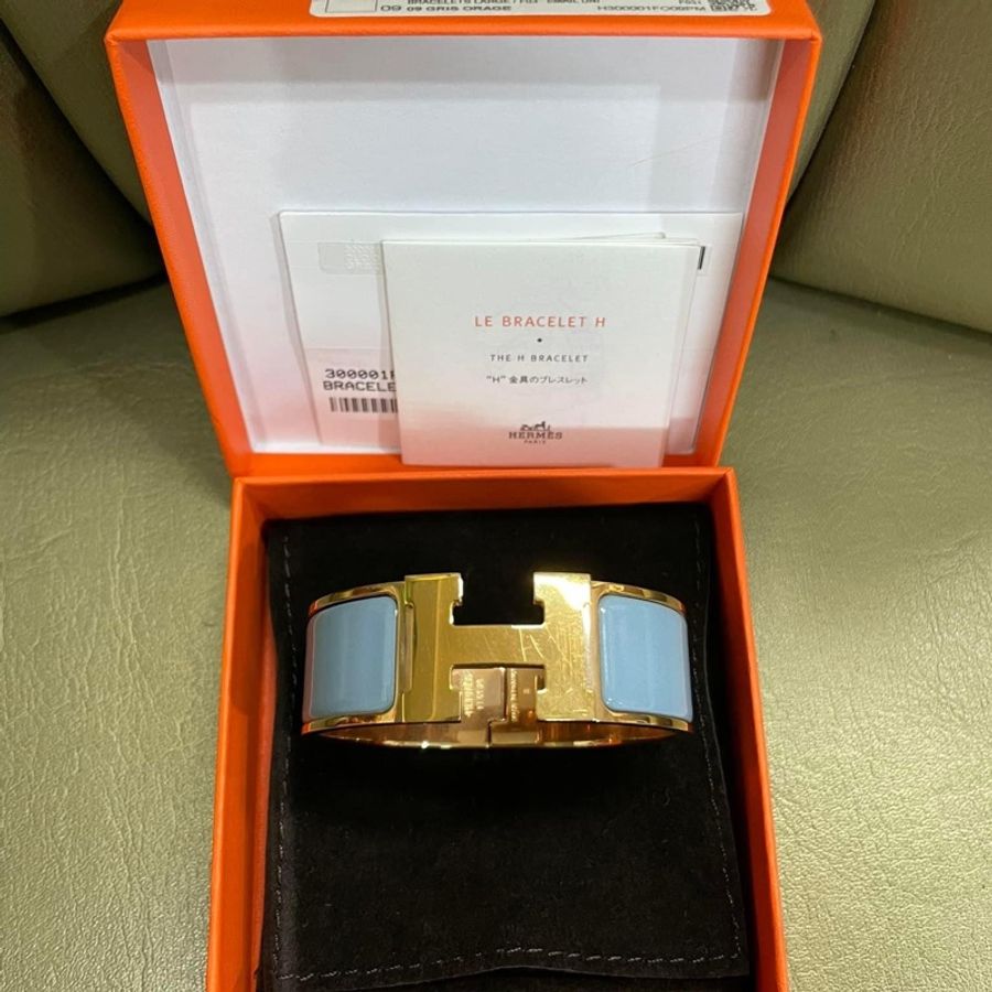 愛馬仕Hermès Clic H寬版琺瑯手環-5