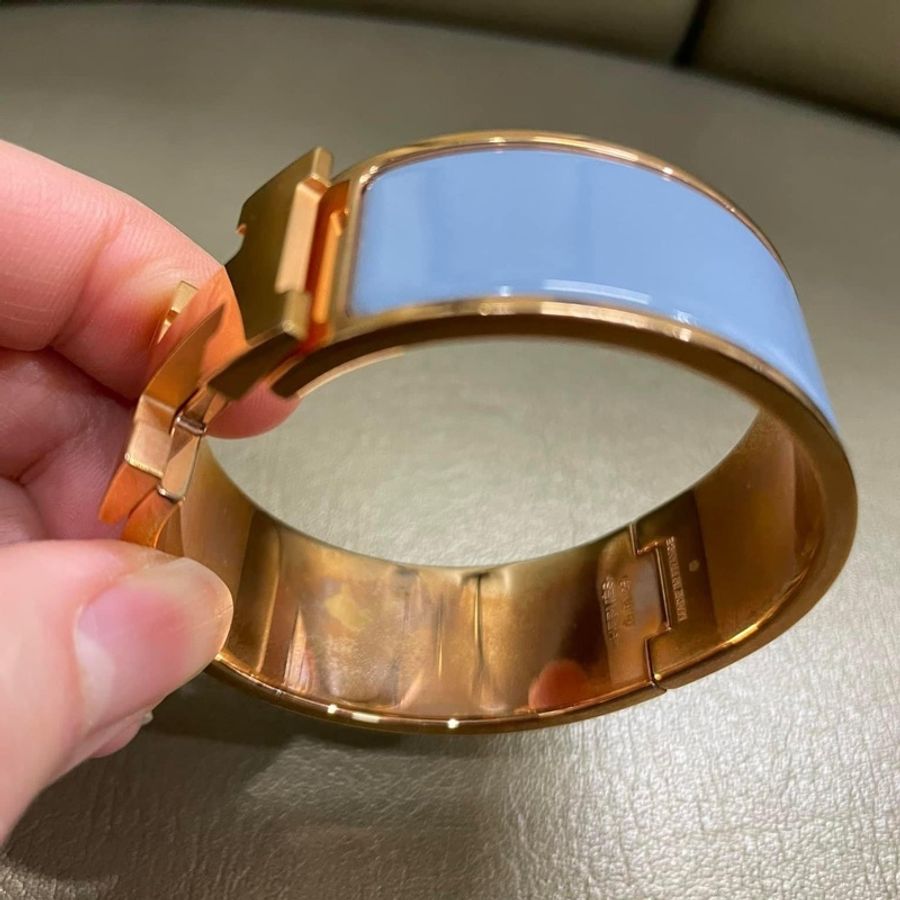 愛馬仕Hermès Clic H寬版琺瑯手環-8