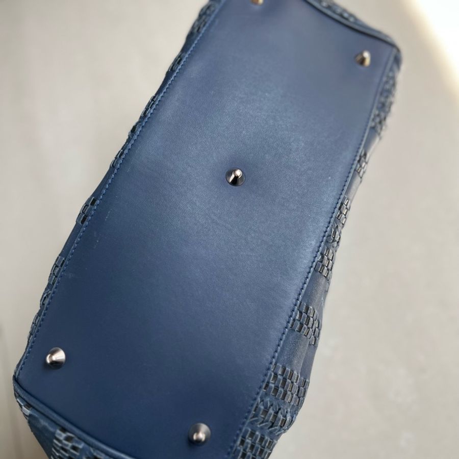 ［Vintage Dior］Lady Dior牛皮托特包（深藍）-1