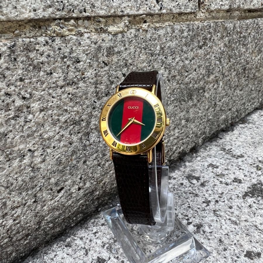 【GUCCI】經典紅綠錶面古董錶-0