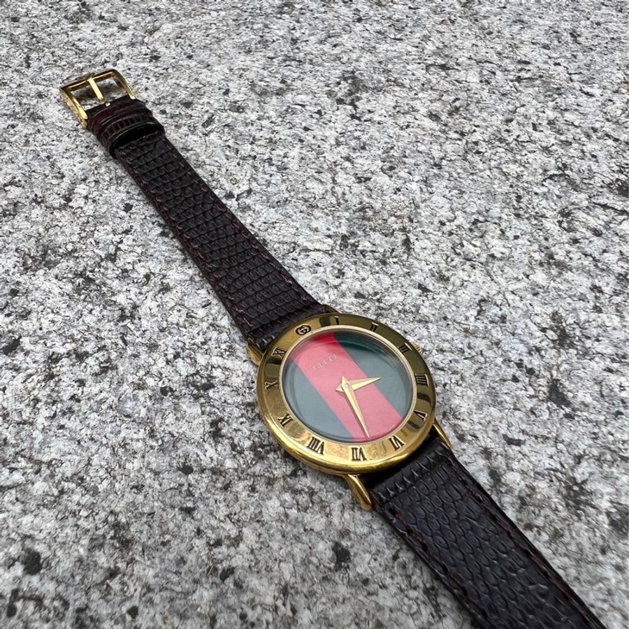 【GUCCI】經典紅綠錶面古董錶-2