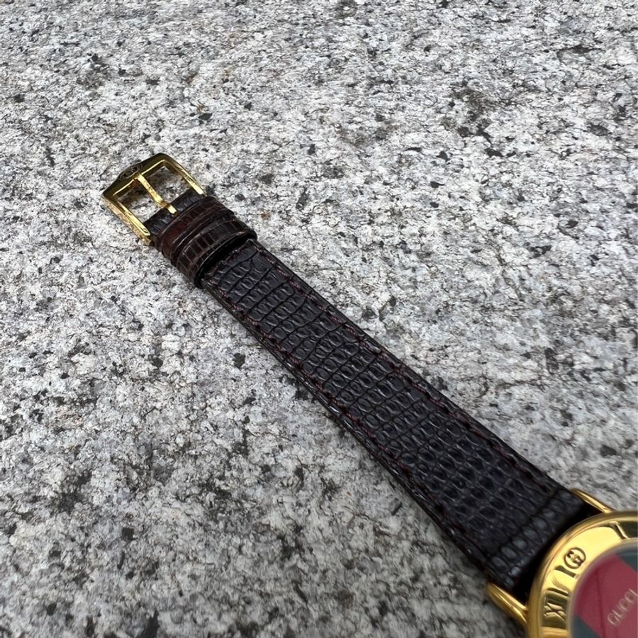 【GUCCI】經典紅綠錶面古董錶-4
