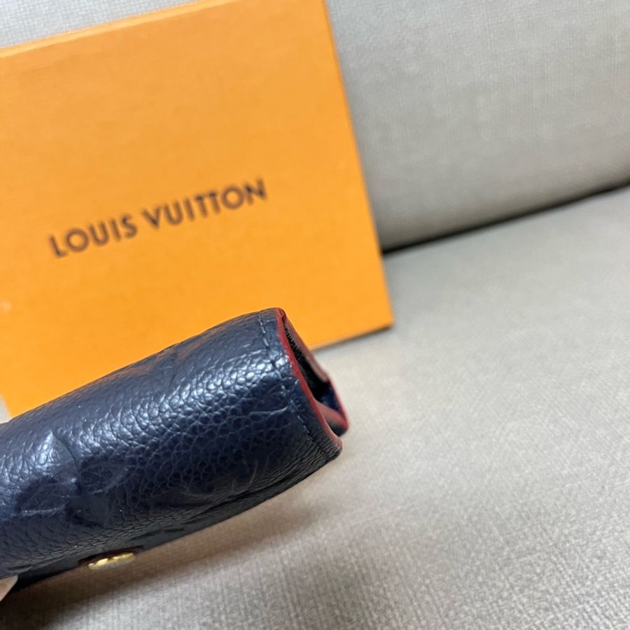 LV Victorine 海軍藍全皮革短夾-9