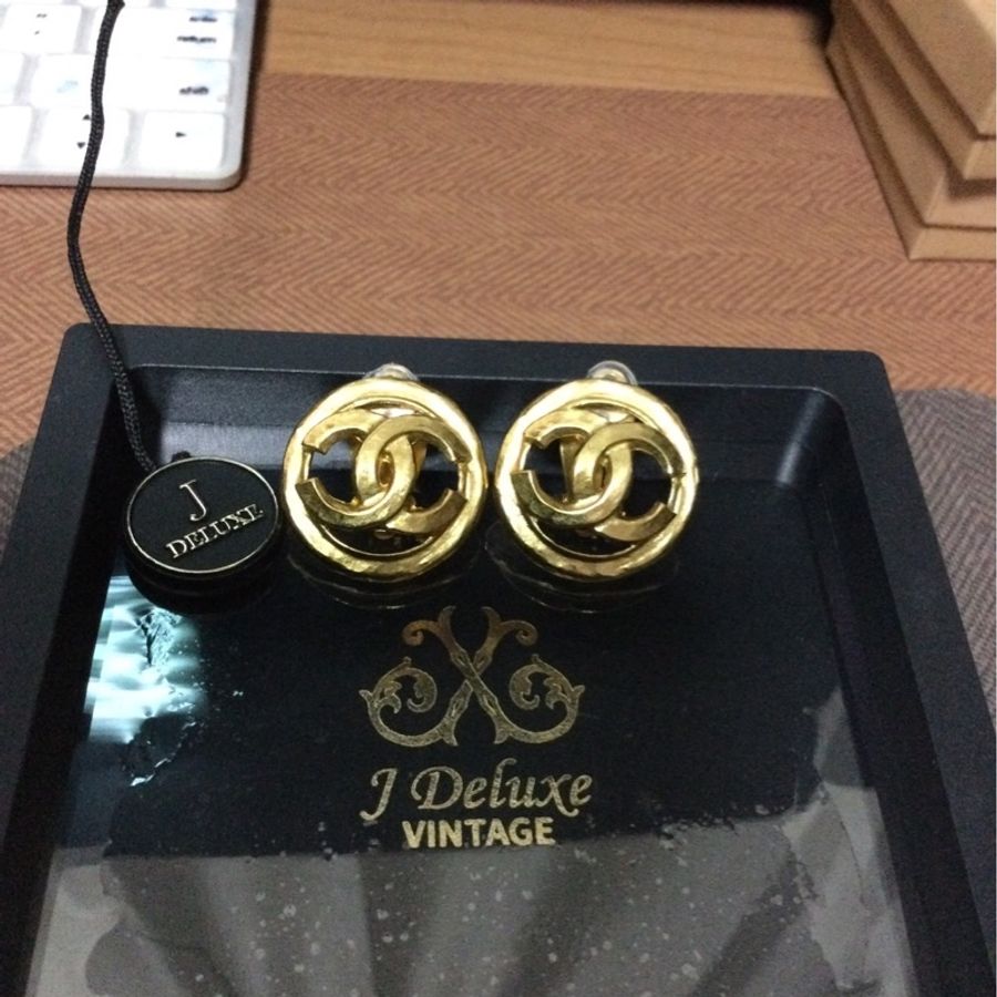 CHANEL Vintage 95成新古董夾式耳環-5