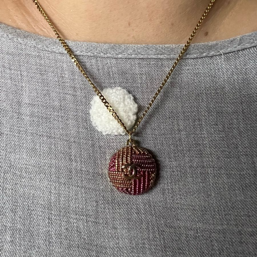 CHANEL Vintage 法國設計師古董鈕扣項錬-12