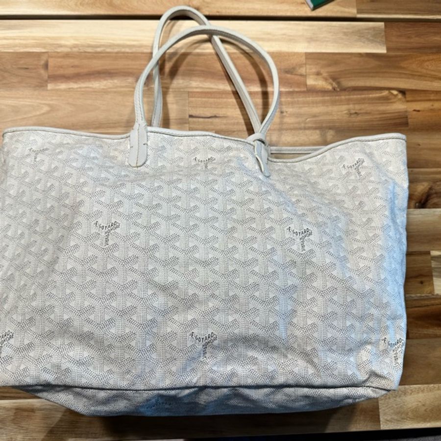 Goyard Sac Saint Louis PM Tote Bag 白色白提把小型無拉鍊托特包-11