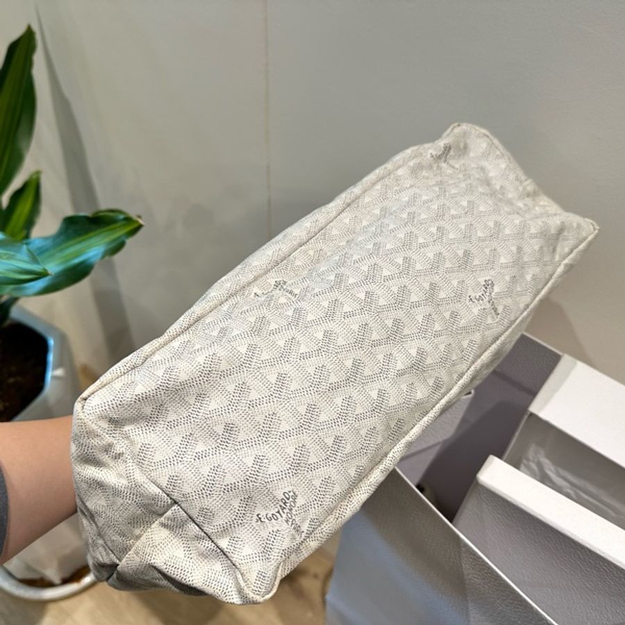 Goyard Sac Saint Louis PM Tote Bag 白色白提把小型無拉鍊托特包-12