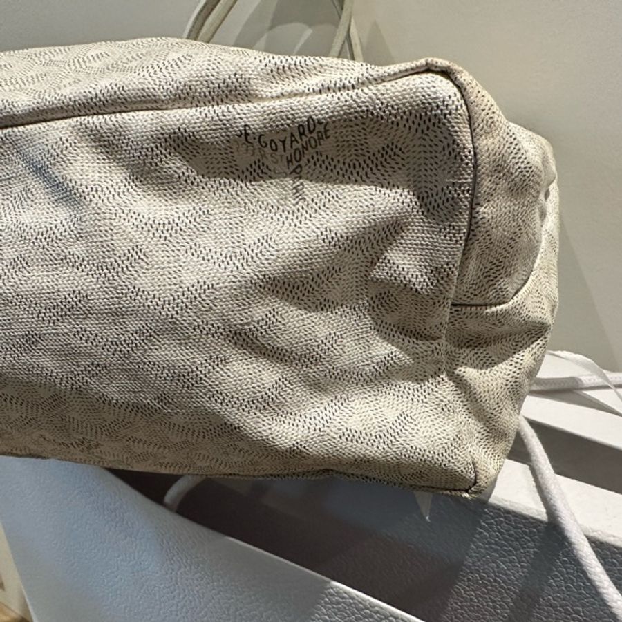Goyard Sac Saint Louis PM Tote Bag 白色白提把小型無拉鍊托特包-14
