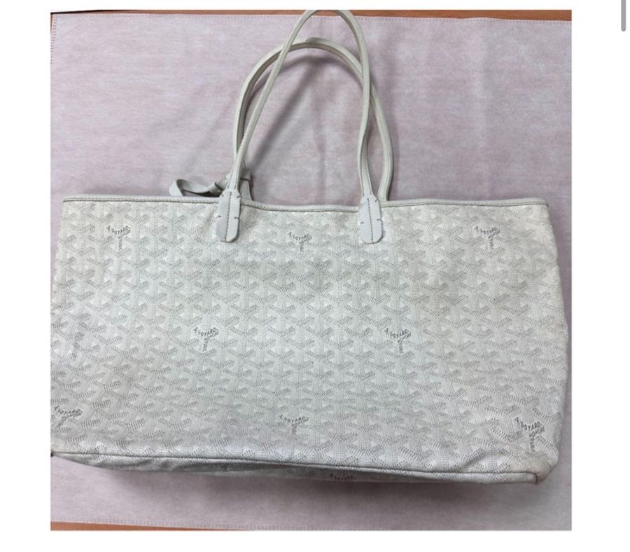 Goyard Sac Saint Louis PM Tote Bag 白色白提把小型無拉鍊托特包-1