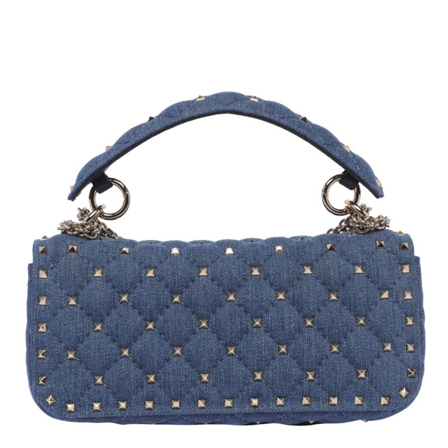 Valentino Rockstud Spike 丹寧牛仔及小牛皮鏈條包( 當季熱門新品 下單前請先詢問)-3