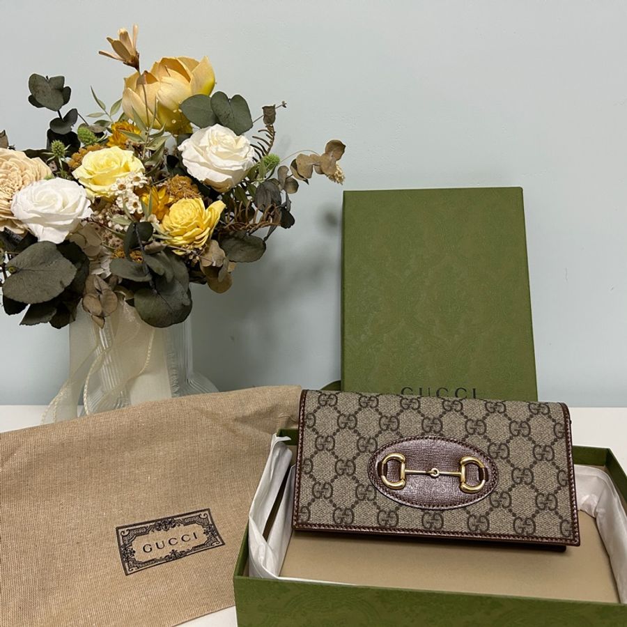 Gucci 全新1955系列馬銜扣WOC鏈帶包-0