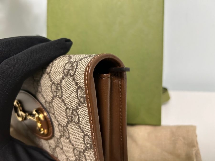 Gucci 全新1955系列馬銜扣WOC鏈帶包-7