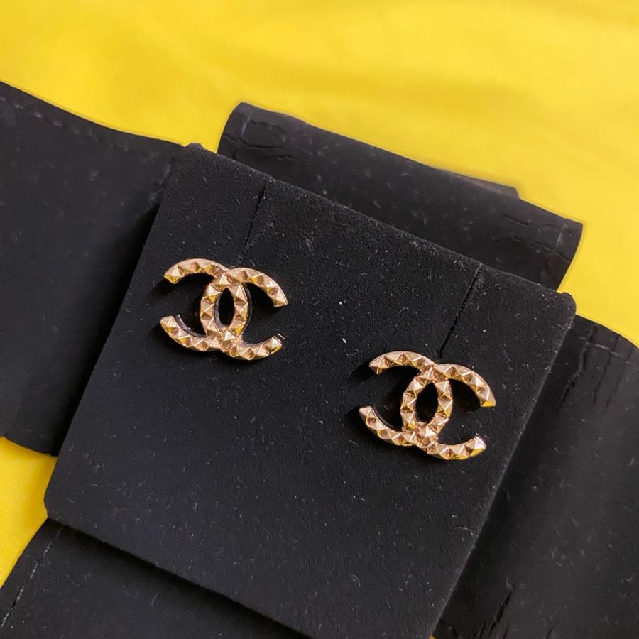 Chanel經典雙C耳環 古銅金-2