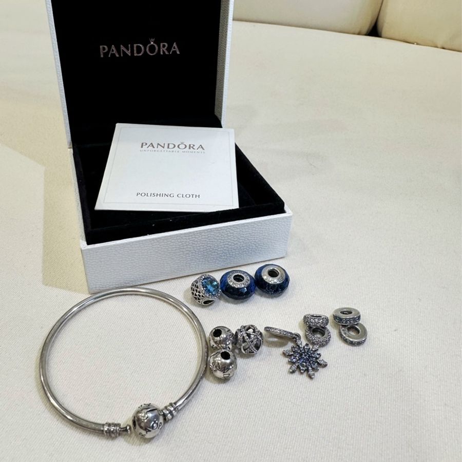 Pandora 潘朵拉 藍色系串珠(含硬式手環)-0