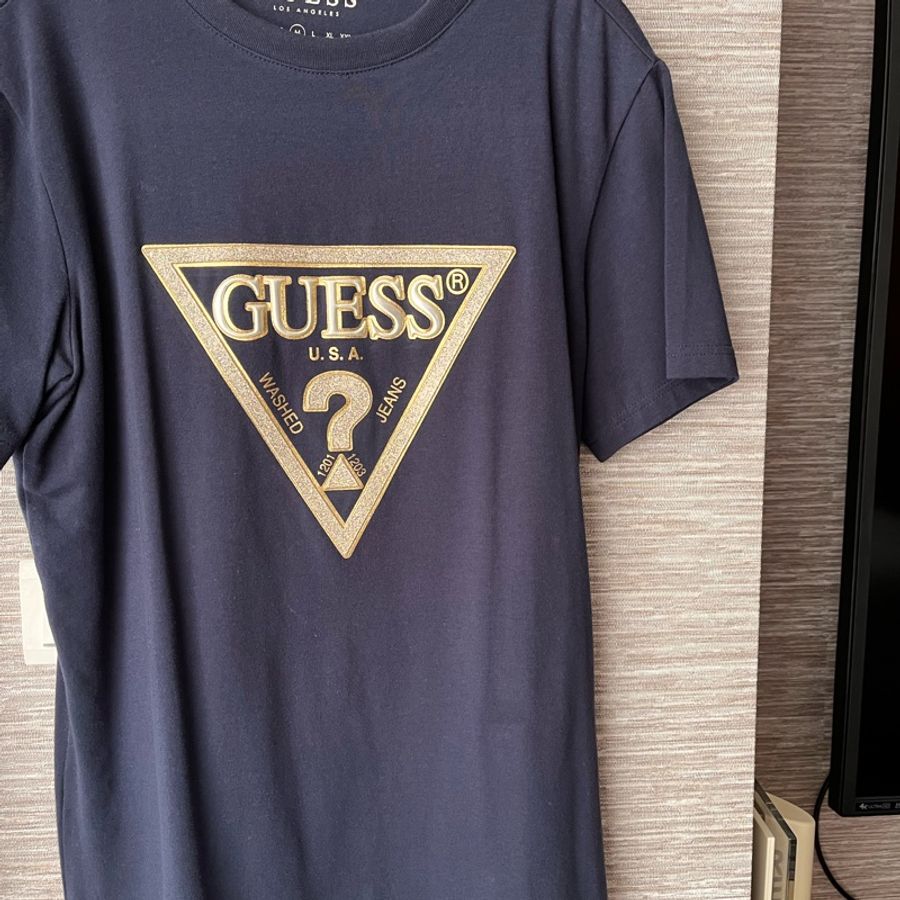 Guess 藍色T-shirt(男款)-3