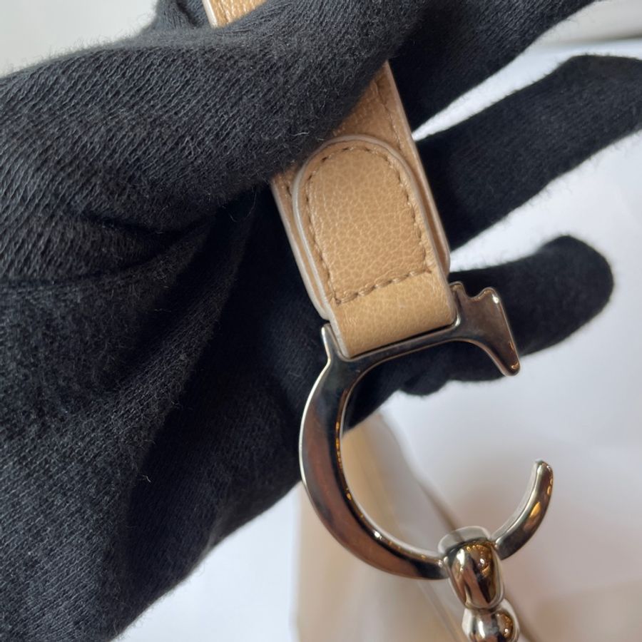 Dior 駝色皮Saddle Bag馬鞍包大號-11