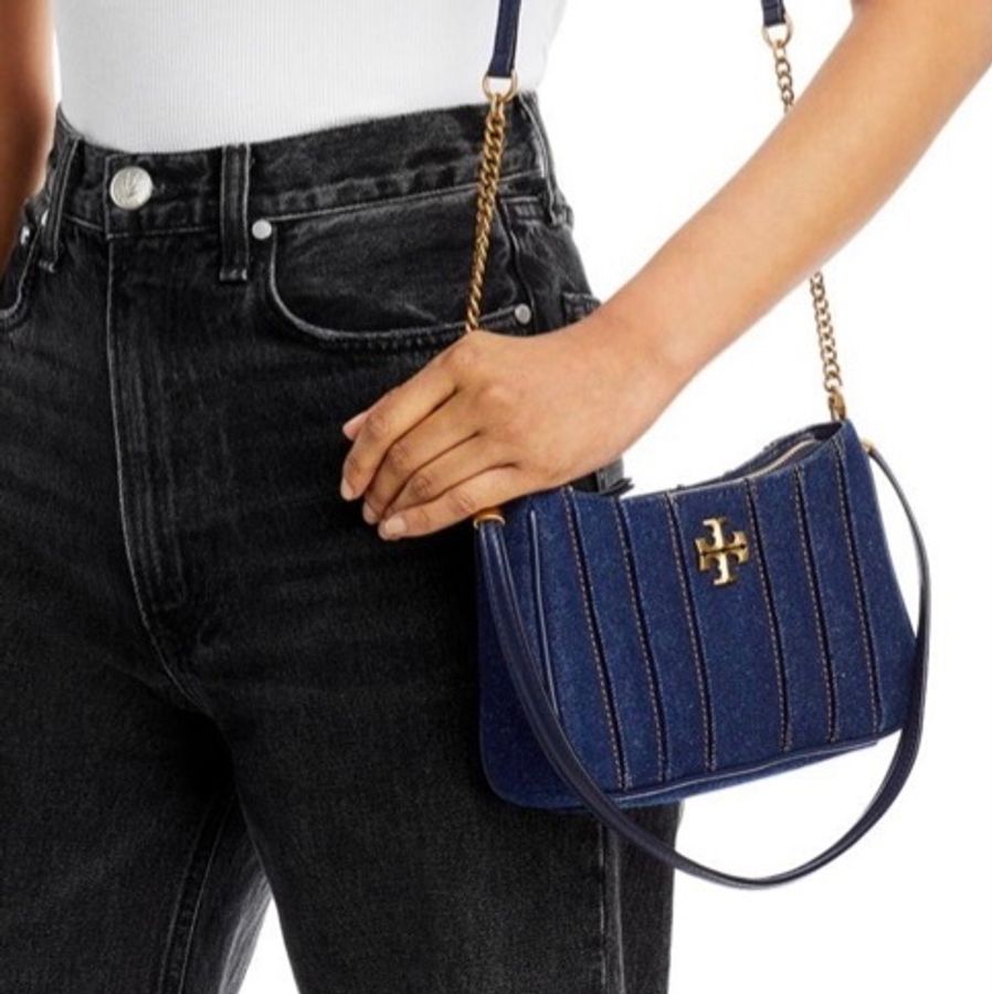 TORY BURCH Kira denim shoulder bag單寧肩背斜背包-0