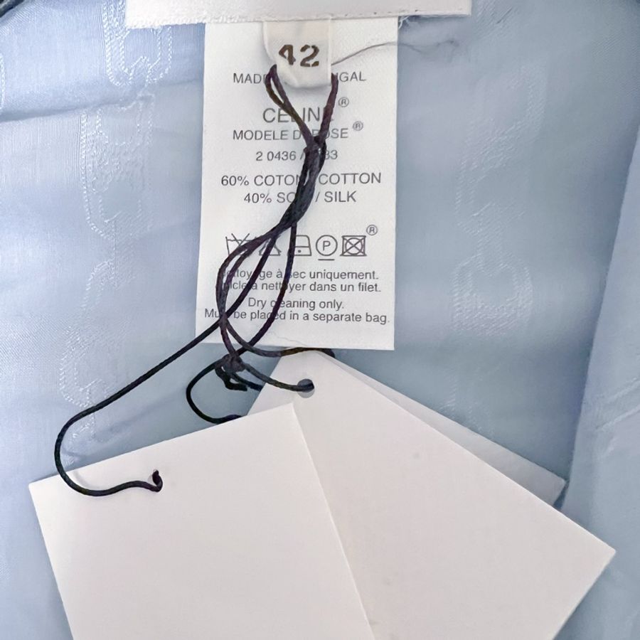 🍒CELINE 凱旋門扣環印花長袖衫 size:42 / 2F230906-6-7