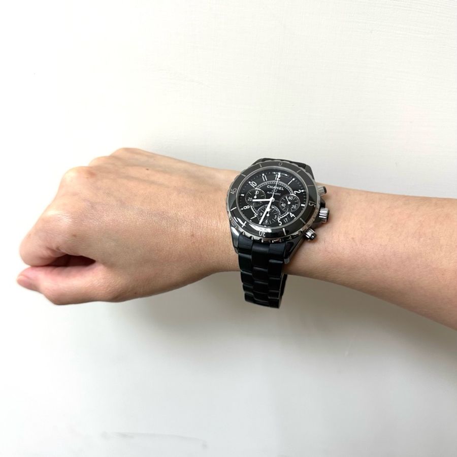 CHANEL J12 41mm 三眼計時自動手錶 橡膠錶帶 683-5-1