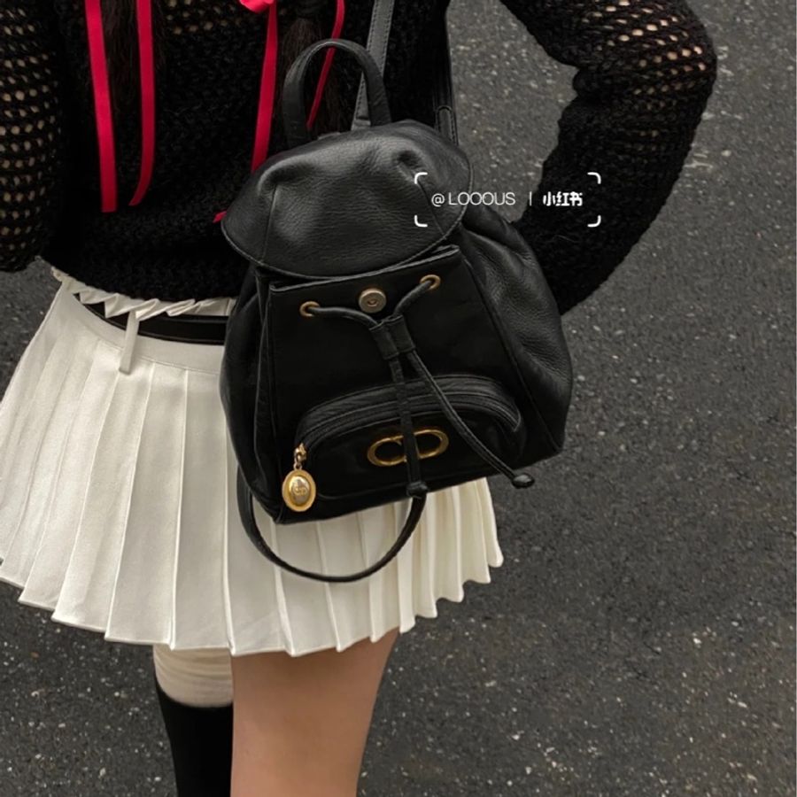 🔥急出可議🔥 #Dior #後背包 #雙肩包 質感全牛皮黑色 #vintage #古董包 CD五金鍍24k金 💕 絕版極美品-2