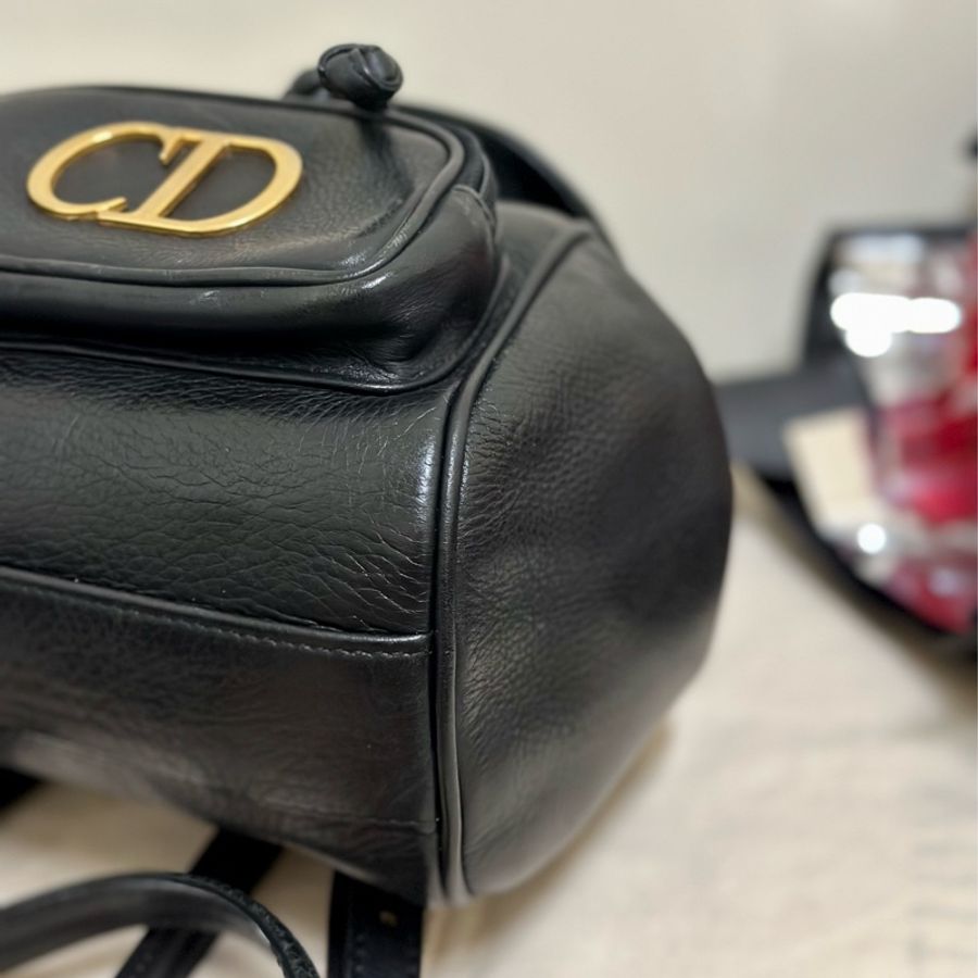 🔥急出可議🔥 #Dior #後背包 #雙肩包 質感全牛皮黑色 #vintage #古董包 CD五金鍍24k金 💕 絕版極美品-22