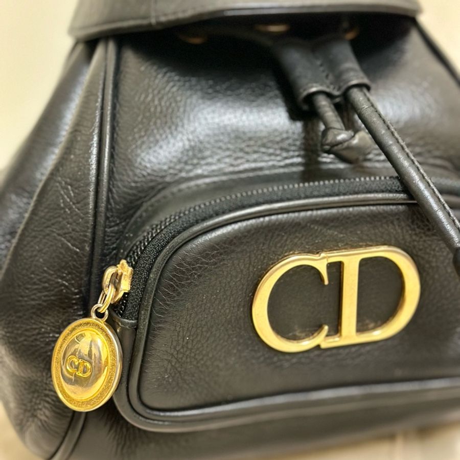 🔥急出可議🔥 #Dior #後背包 #雙肩包 質感全牛皮黑色 #vintage #古董包 CD五金鍍24k金 💕 絕版極美品-30
