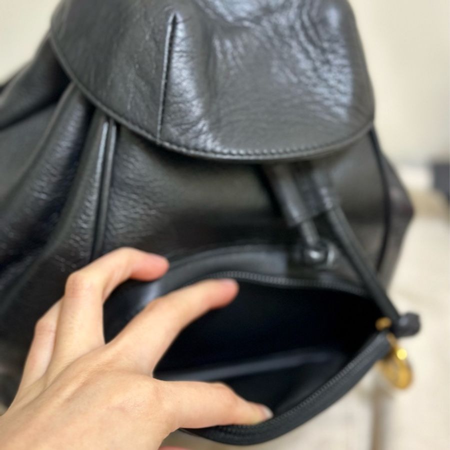 🔥急出可議🔥 #Dior #後背包 #雙肩包 質感全牛皮黑色 #vintage #古董包 CD五金鍍24k金 💕 絕版極美品-15