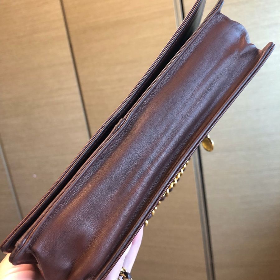二手正品香奈兒Chanel 荔枝紋皮革WOC三背!Vintage看圖片內文-8