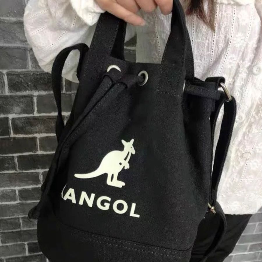 KANGOL黑色2用布面水筒包-5
